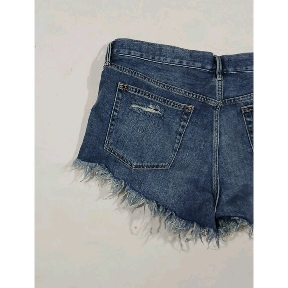 We the Free People Loving Good Vibrations Jean Shorts Cutoffs Size 30 Blue - Picture 6 of 9